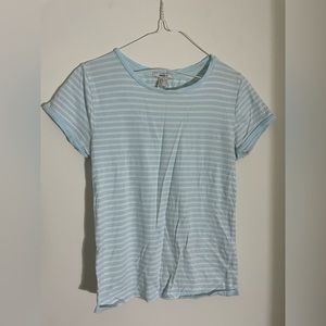 Forever 21 Baby blue and white striped Tee size S